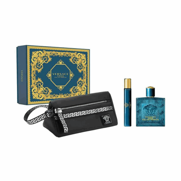 Versace Eros Eau De Parfum 100Ml + 10Ml Charm Bag Set